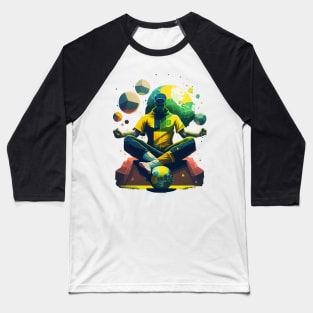 Brazil Soccer Meditating Magic Artwork Baseball T-Shirt